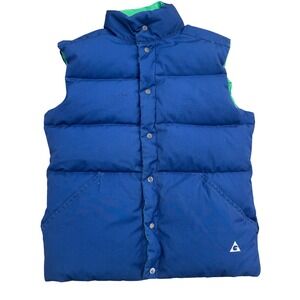 Vintage Gerry Reversible Puffer Vest Mens Small Blue Green Down Filled USA Made